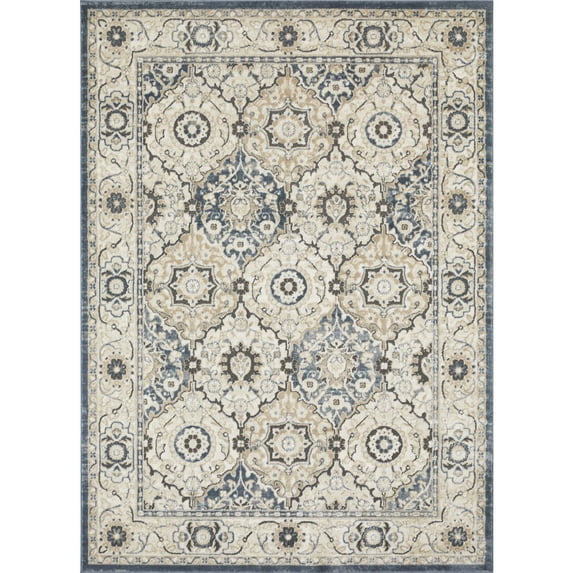 Loomaknoti Kehleigh Dravan 9' x 12' Beige Oriental Indoor Area Rug