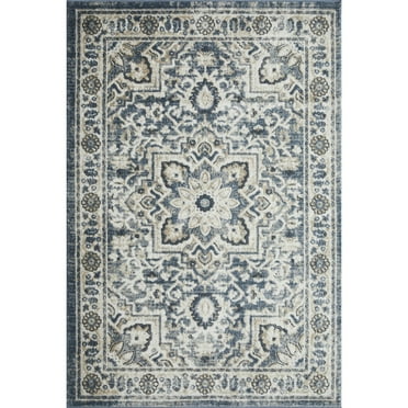 Loomaknoti Kehleigh Osdorn 4' x 6' Blue Oriental Indoor Area Rug