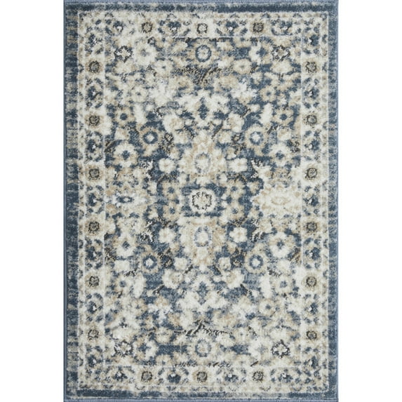 Loomaknoti Kehleigh Otindas 2' x 3' Oriental Indoor Runner Rug , Blue/Cream