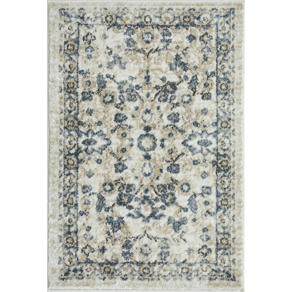 Loomaknoti Kehleigh Otindas 2' x 3' Oriental Indoor Runner Rug , Cream/Blue