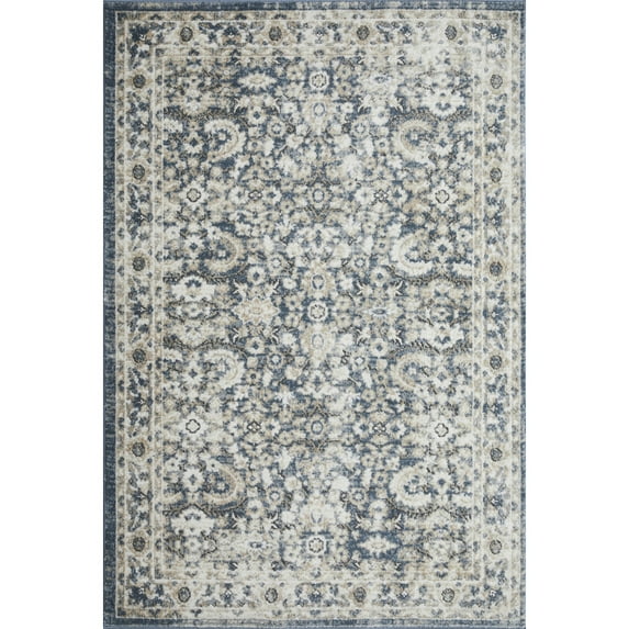 Loomaknoti Kehleigh Otindas 4' x 6' Blue Oriental Indoor Area Rug