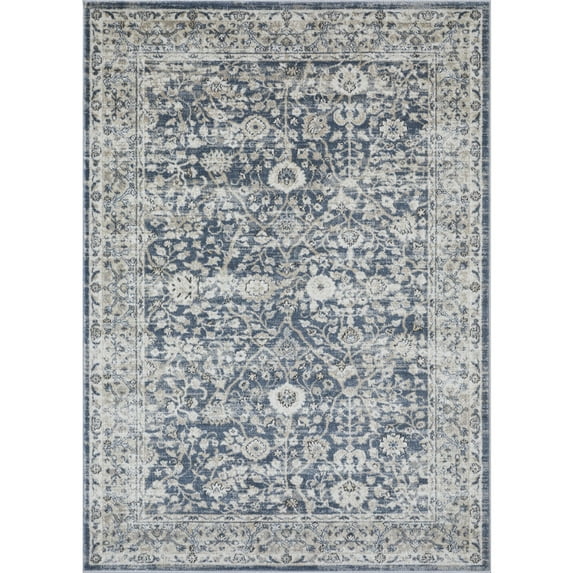 Loomaknoti Kehleigh Oviel 3' x 5' Blue Oriental Indoor Accent Rug