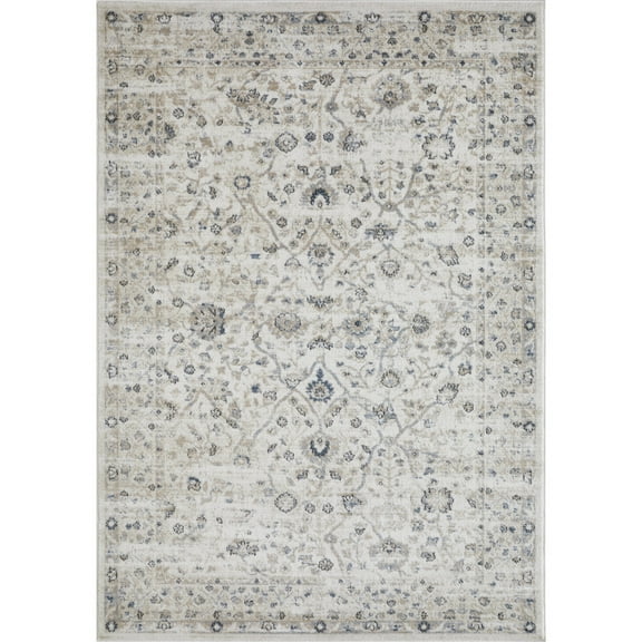 Loomaknoti Kehleigh Oviel 5' x 7' Blue Oriental Indoor Area Rug