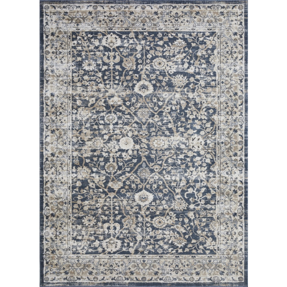 Elysian Blue 9' x 12' Rectangular Easy-Care Synthetic Area Rug