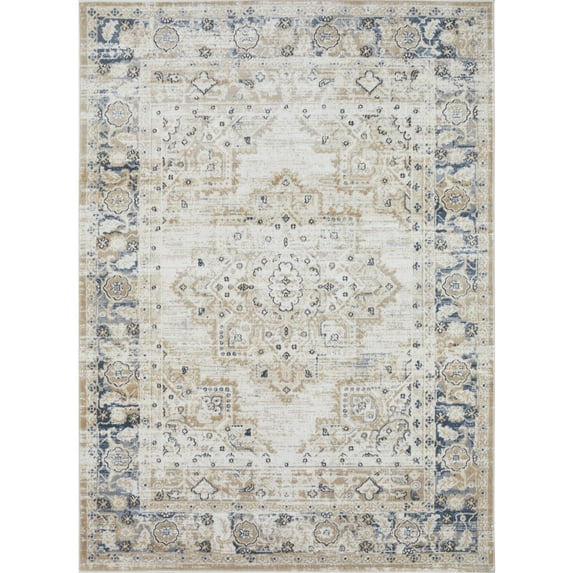 Loomaknoti Kehleigh Zayari 6' x 9' Ivory Oriental Indoor Area Rug