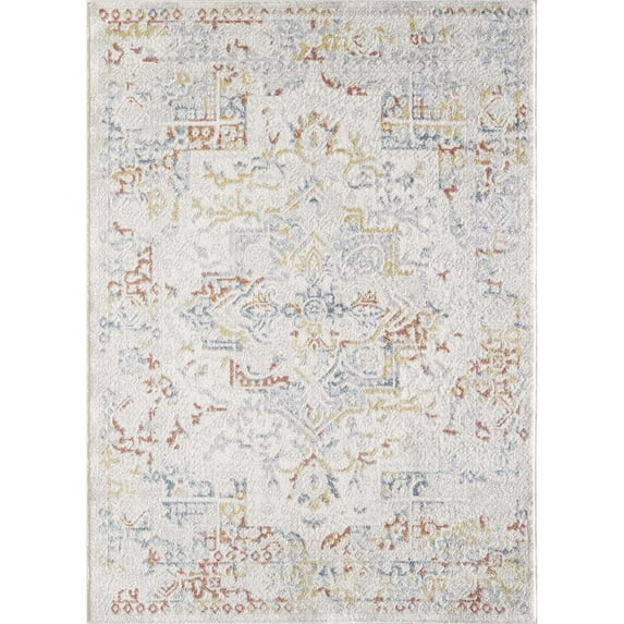 Loomaknoti Leelani Vembiani 6' x 9' Oriental Indoor Area Rug , Cream