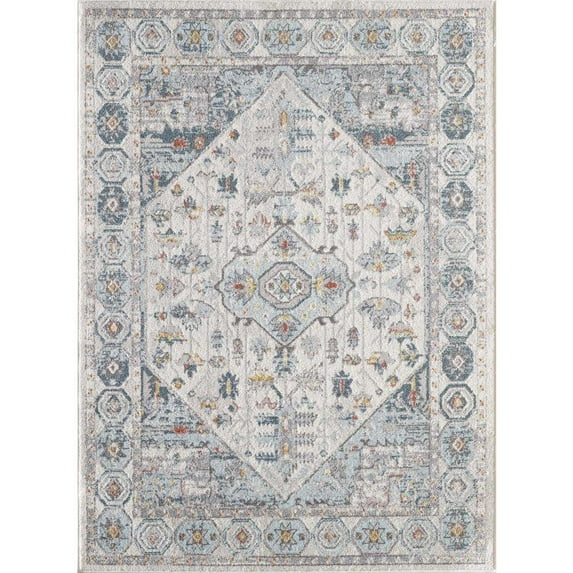 Loomaknoti Lenoria Karniella 8' x 10' Blue Oriental Indoor Area Rug