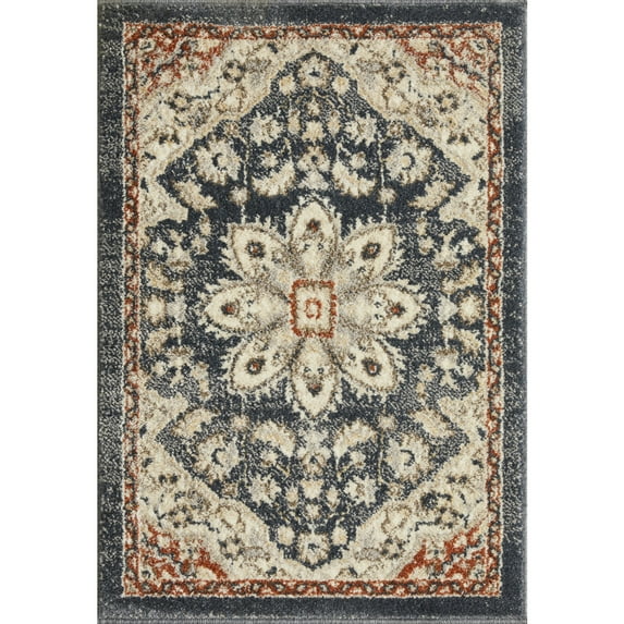 Loomaknoti Malanie Charler 2' x 3' Oriental Indoor Runner Rug , Blue/Beige