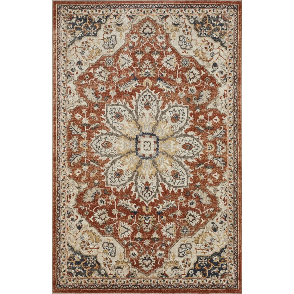 Loomaknoti Malanie Charler 5' x 7' Red Oriental Indoor Area Rug ...