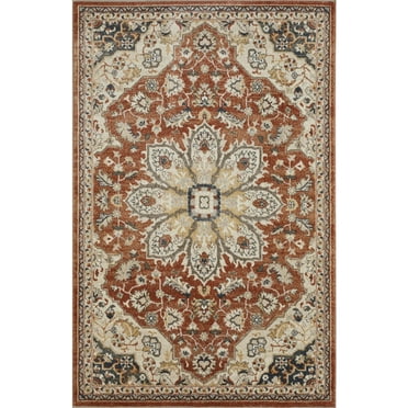 Loomaknoti Malanie Charler 5' x 7' Red Oriental Indoor Area Rug