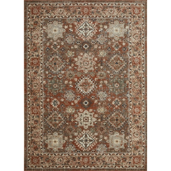 Loomaknoti Malanie Cortni 6' x 9' Red Oriental Indoor Area Rug