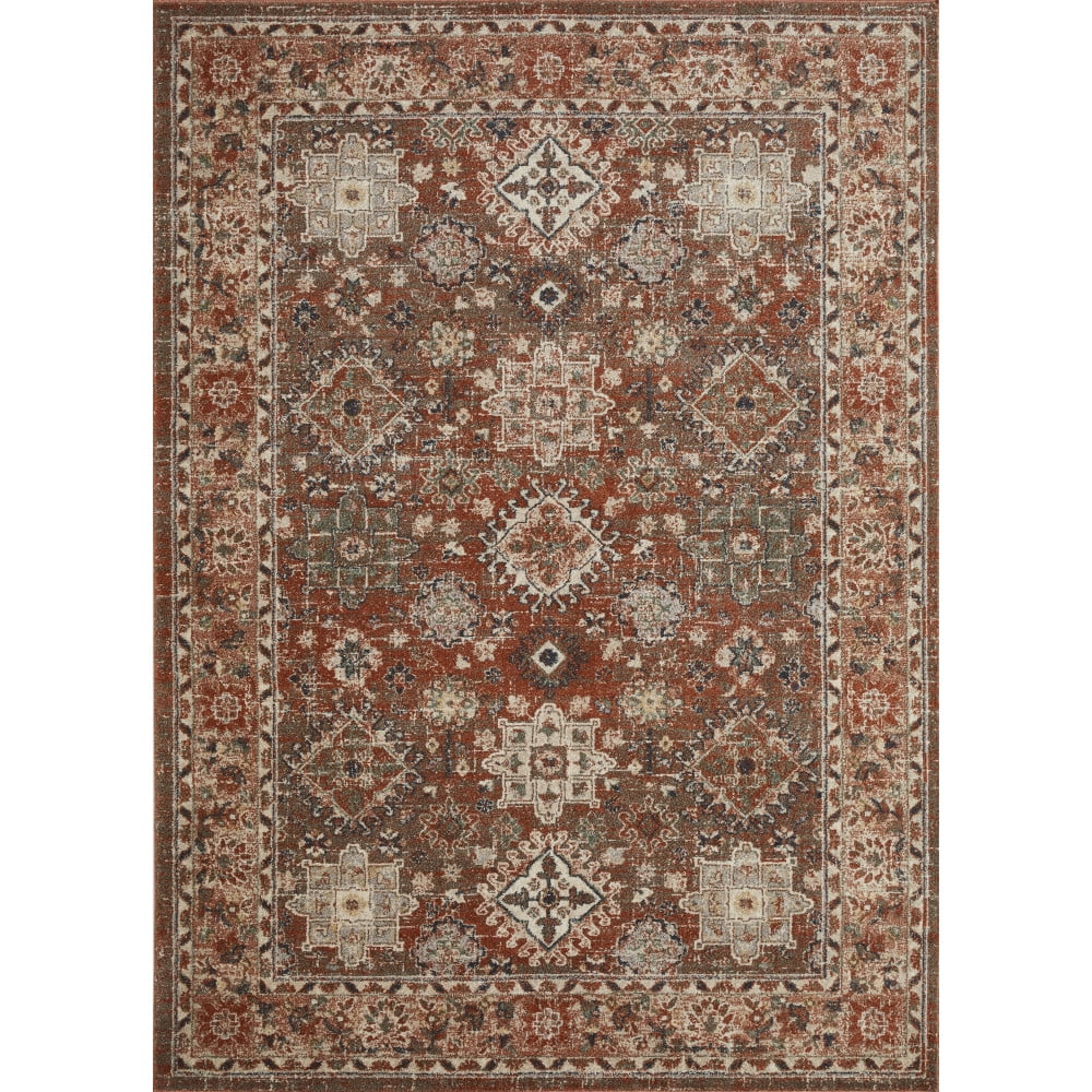 Loomaknoti Malanie Cortni 9' x 12' Red Oriental Indoor Area Rug