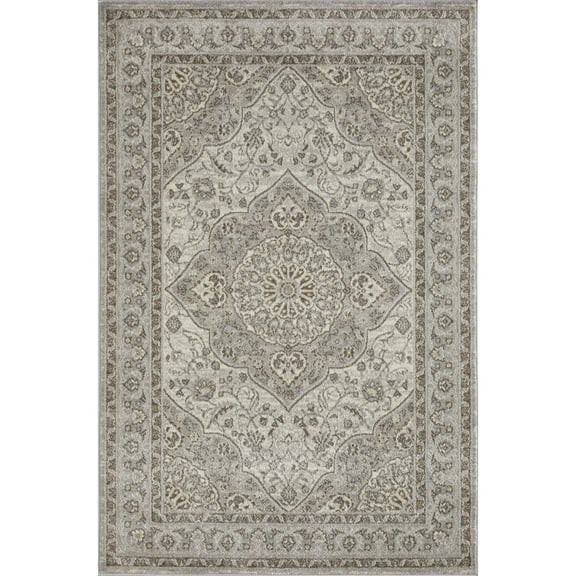 Loomaknoti Malanie Crewford 5' x 7' Gray Oriental Indoor Area Rug