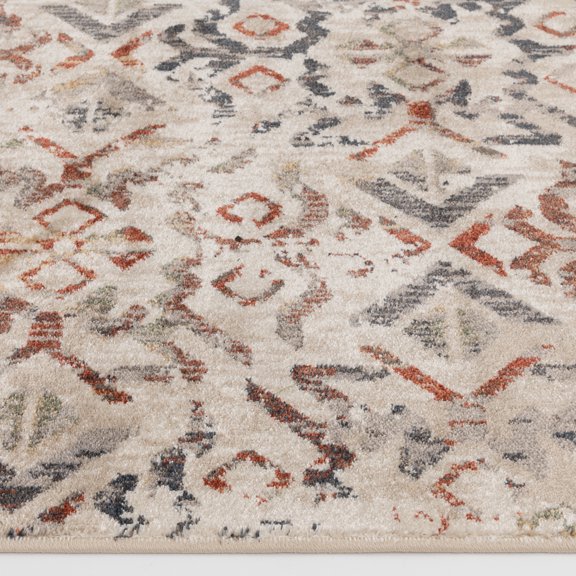 Loomaknoti Mendez Braxtonzi 2' x 3' Ivory Ikat Indoor Accent Rug