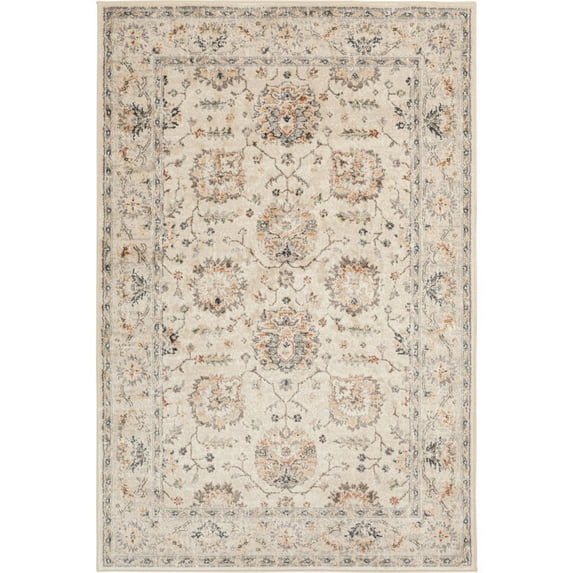 Loomaknoti Mendez Hebba 8' x 10' White Oriental Indoor Area Rug