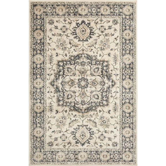Loomaknoti Mendez Treyvoughn 5' x 7' White Oriental Indoor Area Rug