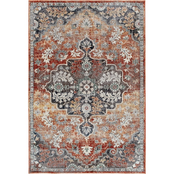 Loomaknoti Minerva Edwina 9' x 12' Oriental Indoor Area Rug , Taupe/Blue