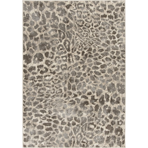 Loomaknoti Minerva Izabillin 9' x 12' Grey Animal Print Area Rug