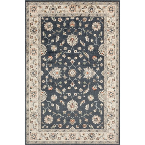 Loomaknoti Minerva Maneli 5' x 7' Oriental Indoor Area Rug , Blue