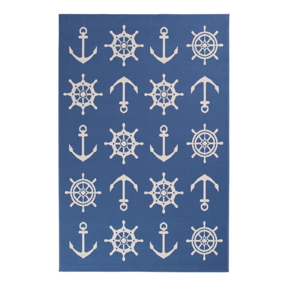 Loomaknoti Nautical 5' x 7' Indoor/Outdoor Area Rug,