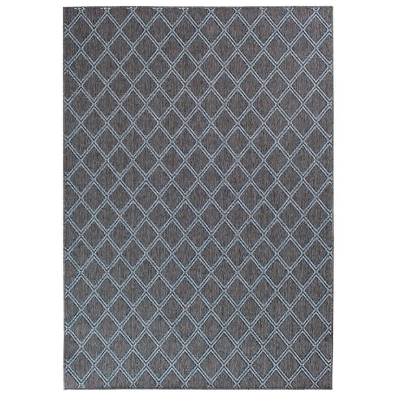 Loomaknoti New Zealand Diamond 6' x 9' Diamond Indoor/Outdoor Area Rug , Gray