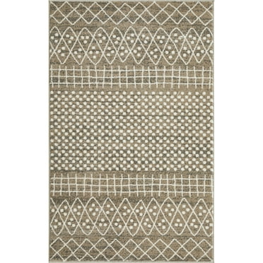 Loomaknoti Ohanzah Osinda 3' x 5' BEIGE Geometric Indoor Accent Rug