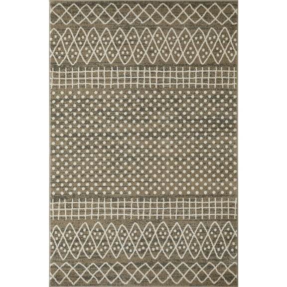 Loomaknoti Ohanzah Osinda 5' x 7' Beige Geometric Indoor Polypropylene Area Rug