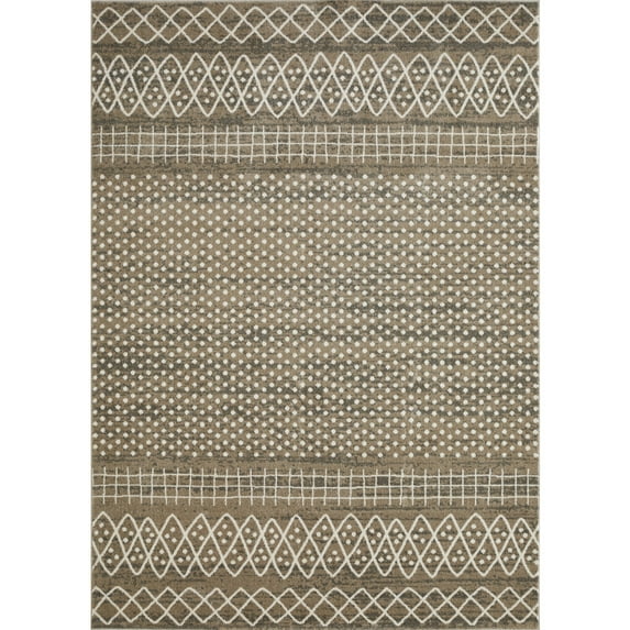 Loomaknoti Ohanzah Osinda 8' x 10' Beige Geometric Indoor Area Rug