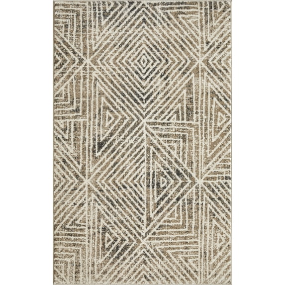 Loomaknoti Ohanzah Oslorn 3' x 5' Beige Geometric Indoor Accent Rug