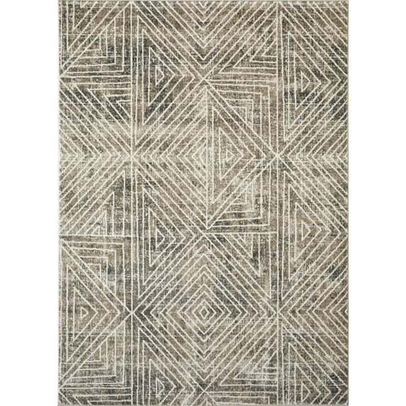 Loomaknoti Ohanzah Oslorn 6' x 9' Beige Geometric Indoor Area Rug