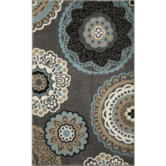 Loomaknoti Ohanzah Ovena 3' x 5' Blue Medallion Indoor Accent Rug