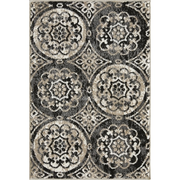 Loomaknoti Ohanzah Owena 2' x 3' Gray Medallion Indoor Accent Rug