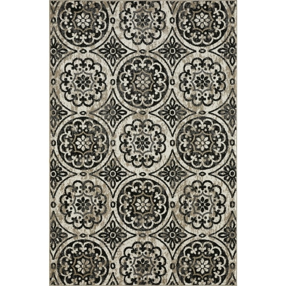 Loomaknoti Ohanzah Owena 5' x 7' Gray Medallion Indoor Area Rug