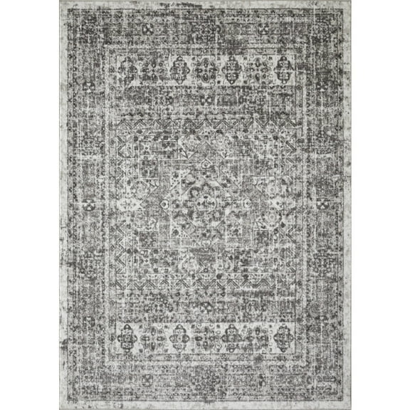 Loomaknoti Rhane Aberd 6' x 9' Gray Oriental Polypropylene Indoor Area Rug