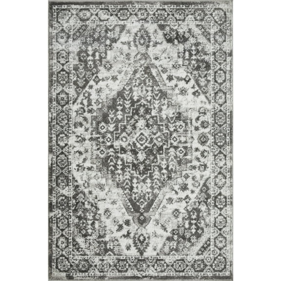 Loomaknoti Rhane Adleigh 4' x 6' Gray Oriental Indoor Area Rug