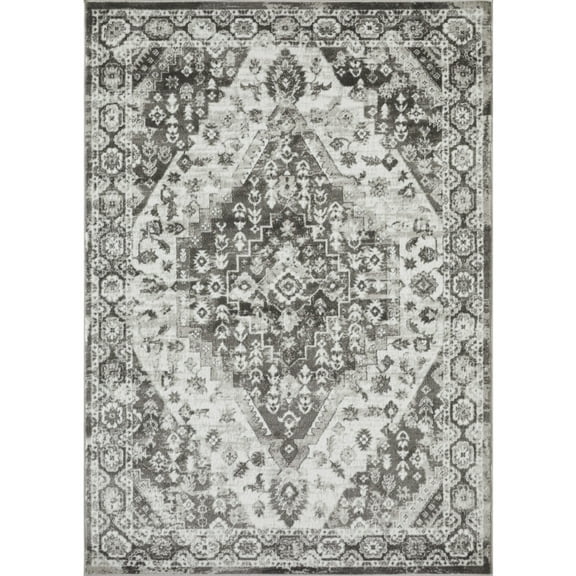 Loomaknoti Rhane Adleigh 5' x 7' Gray Oriental Indoor Area Rug