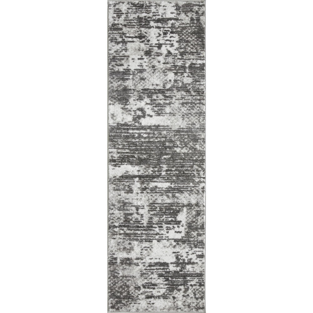 Loomaknoti Rhane Afrey 2' x 7' Gray Abstract Indoor polypropylene Runner Rug
