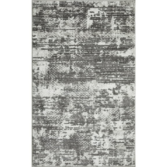 Loomaknoti Rhane Afrey 3' x 5' Gray Abstract Indoor Polypropylene Accent Rug