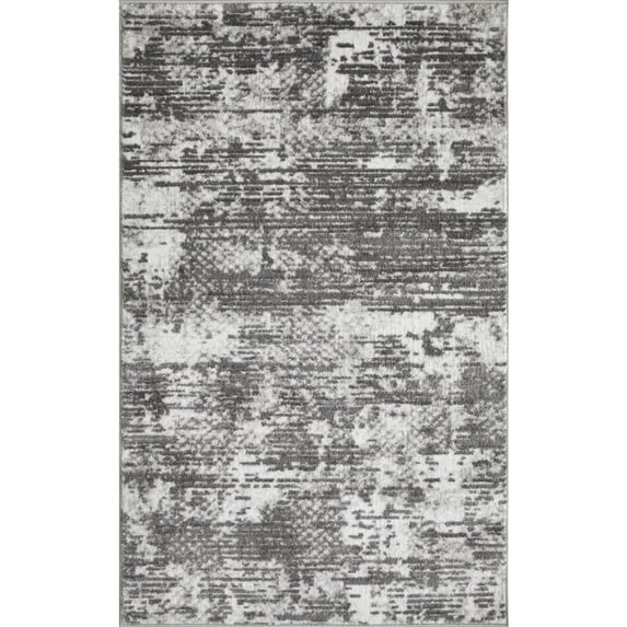 Loomaknoti Rhane Afrey 3' x 5' Gray Abstract Indoor Polypropylene Accent Rug