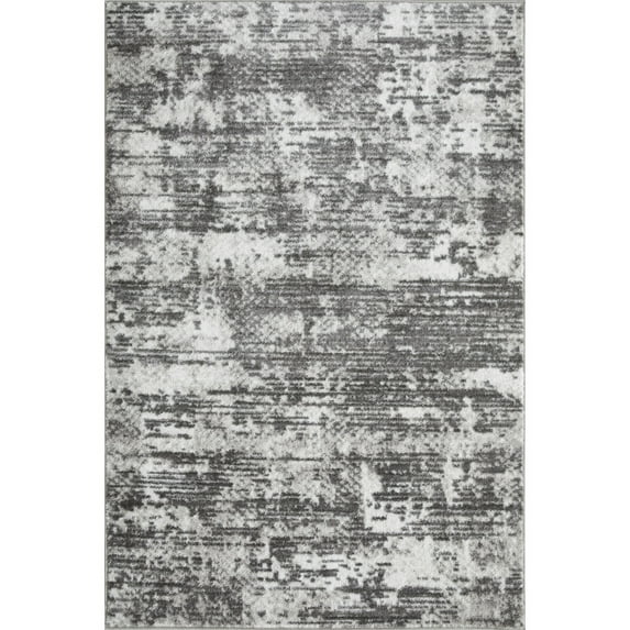 Loomaknoti Rhane Afrey 4' x 6' Gray Abstract Indoor Polypropylene Area Rug