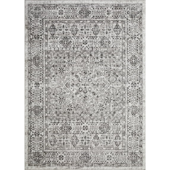 Loomaknoti Rhane Aleckan 9' x 12' Gray Oriental Indoor Polyproylene Area Rug