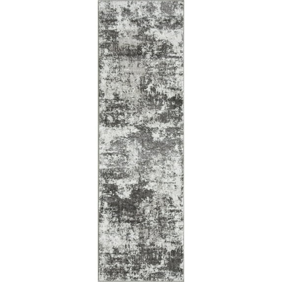 Loomaknoti Rhane Alelone 2' x 7' Gray Abstract Indoor Runner Rug
