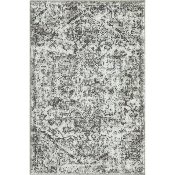 Loomaknoti Rhane Alemern 2' x 3' Grey Oriental Indoor Accent Rug