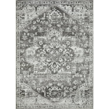Loomaknoti Rhane Alemern 5' x 7' Dark Grey Oriental Indoor Area Rug