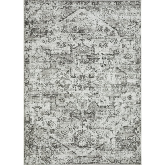 Loomaknoti Rhane Alemern 5' x 7' Gray Oriental Indoor Area Rug