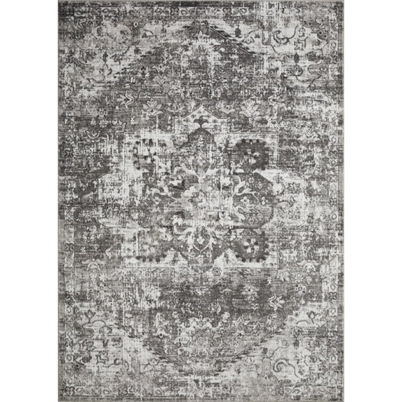 Loomaknoti Rhane Alemern 9' x 12' Light Grey Oriental Indoor Polypropylene Area Rug