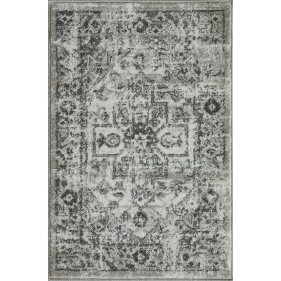 Loomaknoti Rhane Allory 2' x 3' Gray Oriental Indoor Accent Rug