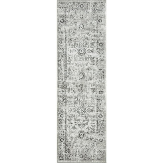 Loomaknoti Rhane Allory 2' x 7' Gray Oriental Indoor Runner Rug