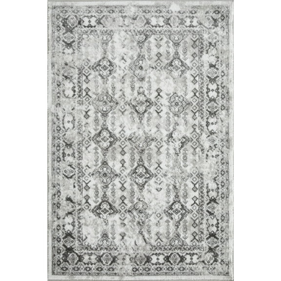 Loomaknoti Rhane Almurz 4' x 6' Gray Oriental Indoor Area Rug