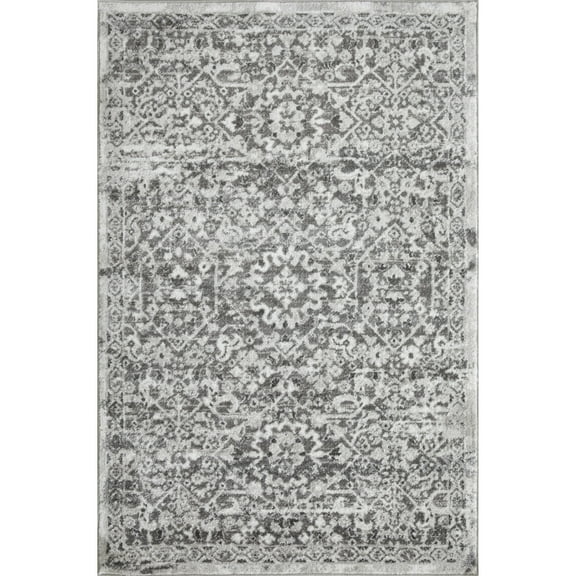Loomaknoti Rhane Alreka 4' x 6' Gray Oriental Indoor Area Rug